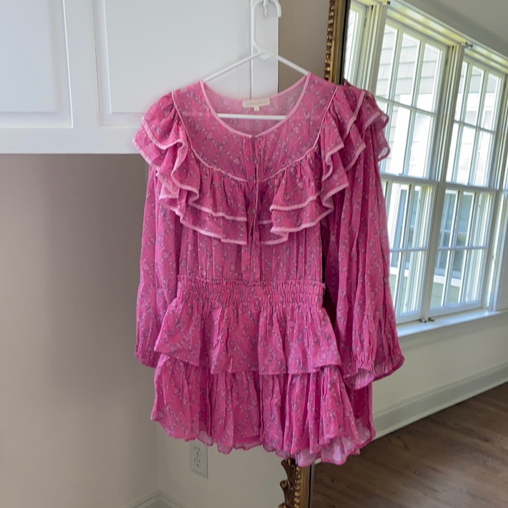 Loveshackfancy Luca Peasant Mini Dress Size Small